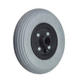 8x2 (200x50) Caster Wheel with 2-1/2 Hub and Pneumatic Tire, featuring a black rubber rim and metal hub, designed as a replacement for Invacare power chairs.