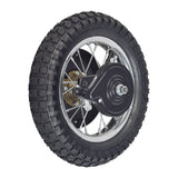 Angled view of the Hiboy DK1 rear wheel assembly showing the hub