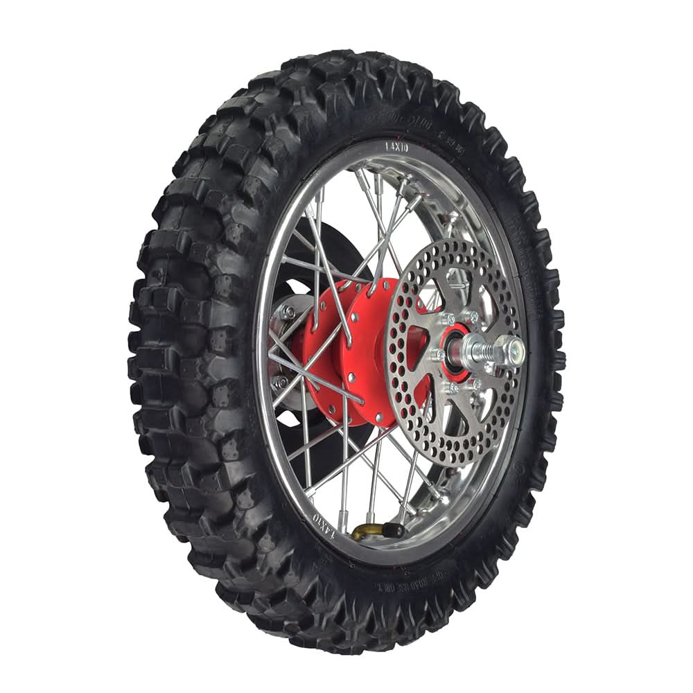 Complete Rear Wheel with Red Hub for the Razor SX500 McGrath Dirt Rocket