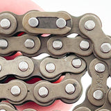 70 Link #25 Chain for Monster Scooter Parts, showcasing multiple round metal links in close-up. Suitable for eZip Nano (EZ2) and Nano Carver (EZ3) electric scooters.