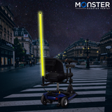 48 Multicolor LED Whip Light & Utility Cart Hitch Extender Kit for Mobility Scooters, featuring a bright, colorful light mounted on a durable hitch extender, designed for enhanced visibility and style.