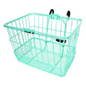 Lift-Off Wire Basket with Mesh Bottom featuring black handles, ideal for bikes and scooters.