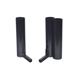 Crutch Holder for Pride Mobility Scooters (Blemished) featuring two black metal tubes designed for holding crutches. This accessory is compatible with 3 diameter tubes and offers options for single or double tubes.