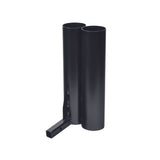 Crutch Holder for Pride Mobility Scooters (Blemished) displaying a black metal pipe with a handle and a square piece, designed to securely hold crutches.
