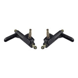 Spindle Steering Knuckle for the Coleman KT196 196cc 6.5 Hp Go-Kart; close-up view of black metal parts, possibly showing minor scuffs or scratches, essential for front suspension.
