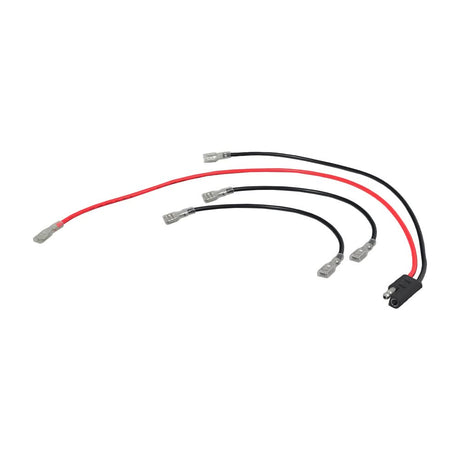 36 Volt Battery Wiring Harness for Schwinn, GT, IZIP, & Mongoose Scooters: Close-up of black and red wires with terminals, designed for Currie Technologies OEM 36 Volt battery packs.