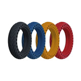 8.5 x 2 Solid Honeycomb Tire for the Hover-1 Journey Electric Scooter displayed in a row, highlighting its shock-absorbing open holes and flat-free performance features.