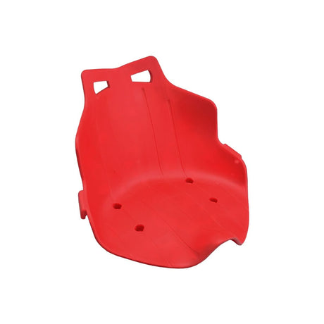 Plastic Seat for the Razor PowerRider 360: A red plastic replacement seat with several holes, designed for durability, made from high-quality ABS plastic, and compatible with the Razor PowerRider 360.