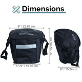Insulated Front Basket Bag for Mobility Scooters featuring a durable design with a strap and spacious zippered compartment, perfect for securing and insulating various items on the go.