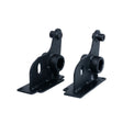 Motor Mounting Plate Left Side for the Jazzy 614 HD, featuring a black metal piece with a round center and machined details, designed specifically for the left side configuration.