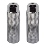 3/8 Lead Foot Steel Axle Pegs for Bikes (Set of 2), shown in close-up, highlighting their knurled, grooved surface. Ideal for BMX stunts, these steel pegs fit 3/8 axles.