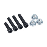 1-1/4 Bore Rear Wheel Hub for Go-Karts & Drift Trikes, displayed with a group of screws and nuts, showcasing its precision-drilled bolt holes and high-quality billet aluminum alloy construction.