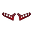 Front Shroud Insert for the Drive Medical Phoenix Series Scooters: A close-up of two red metal parts with decorative cut-outs, designed to replace worn shrouds and enhance the scooter's aesthetic.
