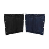 18W x 16H Vinyl Seat Back for Wheelchairs, featuring a sleek black leather surface with silver rivets and easy-to-clean upholstery, designed for Invacare but adaptable to other brands.