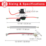 36 Volt Battery Pack for the Razor MX500 showing a detailed wiring diagram and comparison of black and red wires, with a close-up of the battery and wiring harness.