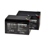 24 Volt Battery Pack for the Go-Go Go-Chair, showing a group of black batteries with close-up details of their structure and a logo, emphasizing the high-quality build.