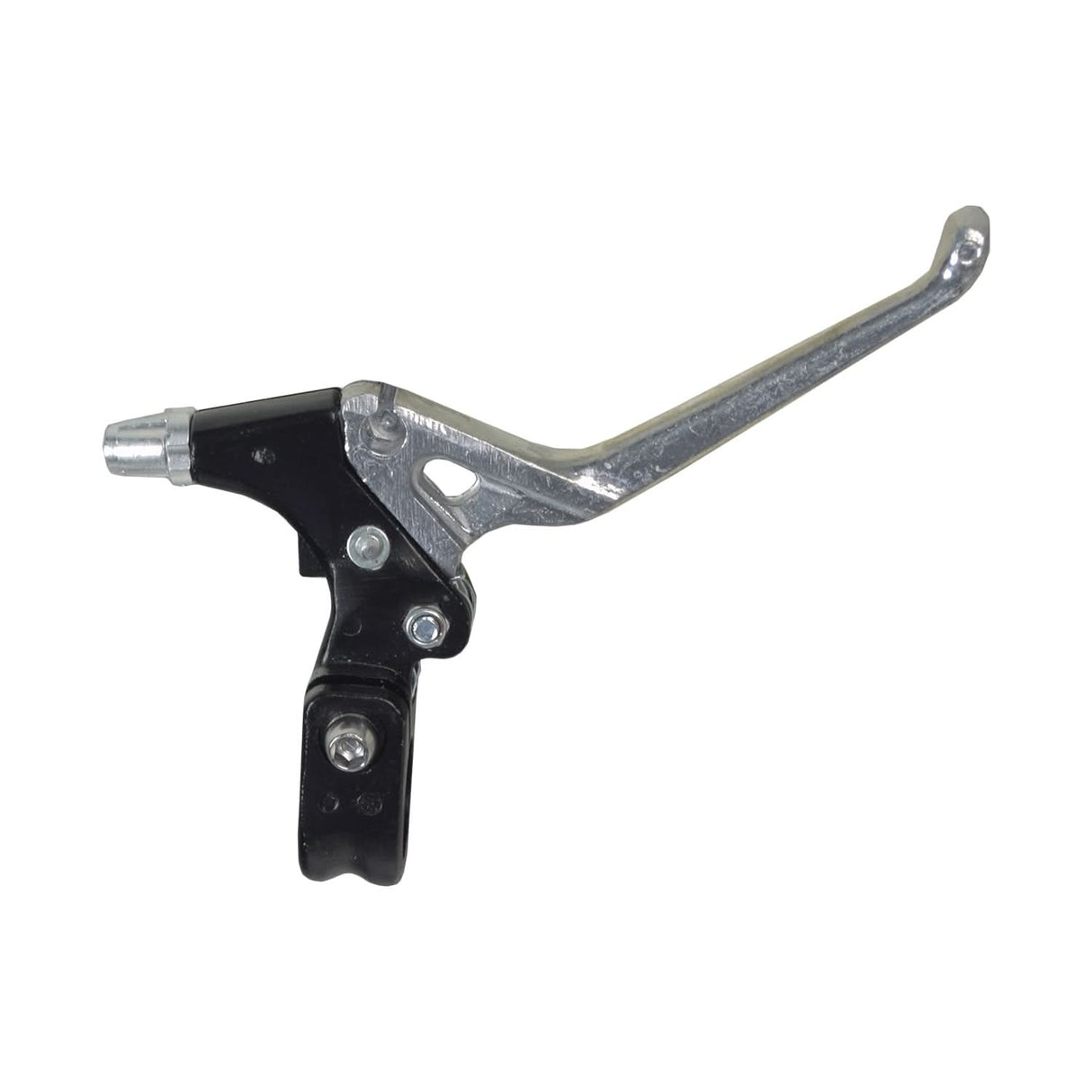 Clutch Lever for 48cc - 80cc 2-Stroke Bicycle Engine Kits shown as a close-up of the black and silver lever mounted on a handlebar.