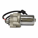 Starter Motor Assembly for the Baja BA90 90cc ATV, featuring a silver cylindrical electric motor with black wires and a 12 tooth sprocket, suitable for various ATVs and go-karts.