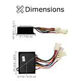 HB2430-TYD6-FS Control Module with 6-Wire Throttle Connector for Razor Dirt Quad (Versions 11+), showing detailed wiring connections and diagram for accurate installation.