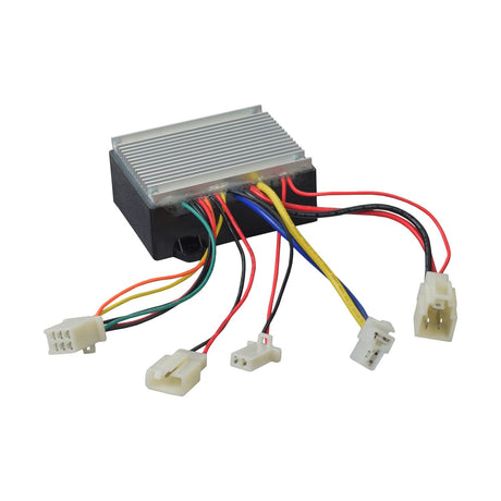 Close-up of the CT-201C-3 / HB2430TYD-FS Throttle & Control Module Bundle for Razor iMod & MX350 showing connectors, wires, and electronic components.