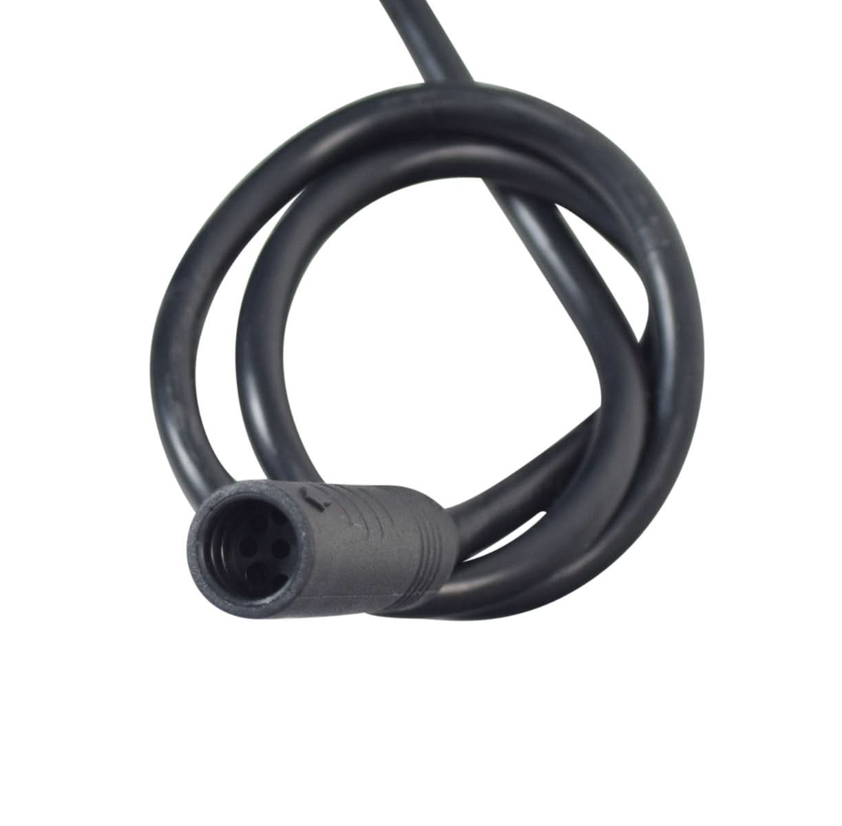 Control Module for the ANCHEER 26 350W Electric Mountain Bike, showing a close-up of a black cable with a round connector, essential for controlling the bike's throttle, speed, and motor systems.